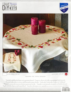 DIY Vervaco Christmas Decor Stocking Mittens Stamped Cross Stitch Tablecloth Kit