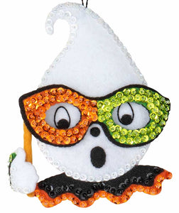 Ghost with orange and green glasses.