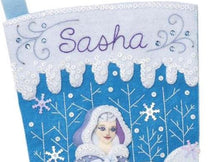 Load image into Gallery viewer, DIY Bucilla Winter Magic Frozen Snow Princess Christmas Felt Stocking Kit 89243E