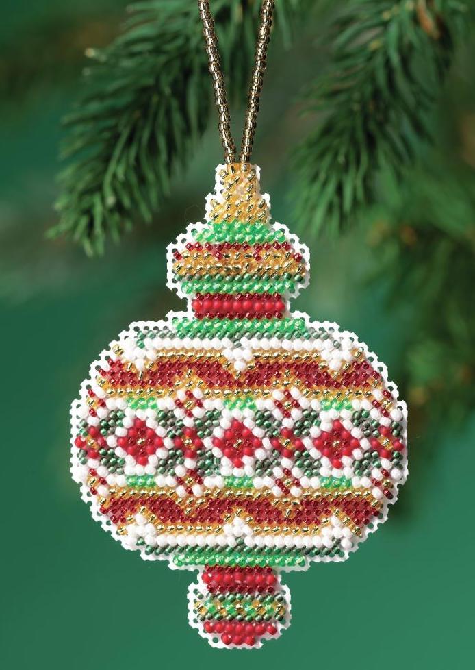 DIY Mill Hill Ruby Diamond Christmas Holiday Bead Cross Stitch Ornament Kit