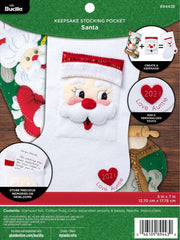 DIY Bucilla Santa Face Christmas Holiday Keepsake Stocking Pocket Kit 89443E