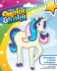 DIY Makit & Bakit Unicorn Horse Stained Glass Suncatcher Kit Kids Craft Project