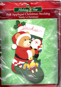 DIY Bucilla Teddys Christmas Santa Bear Toys Holiday Felt Stocking Kit 84556