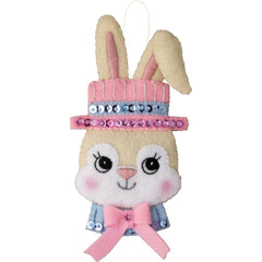 Easter Bunny head with pink and blue hat.