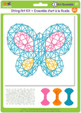 Load image into Gallery viewer, Krafty Kids String Art Kit. Design features a Butterfly.