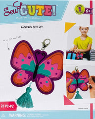 Sew cute felt kit for kids. Design features a Butterfly.