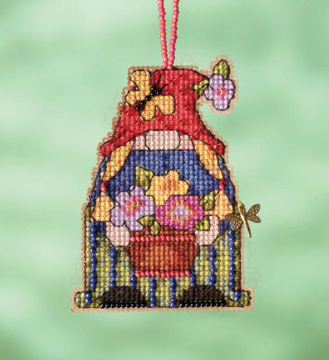 DIY Mill Hill Garden Girl Gnome Spring Glass Bead Cross Stitch Ornament Kit