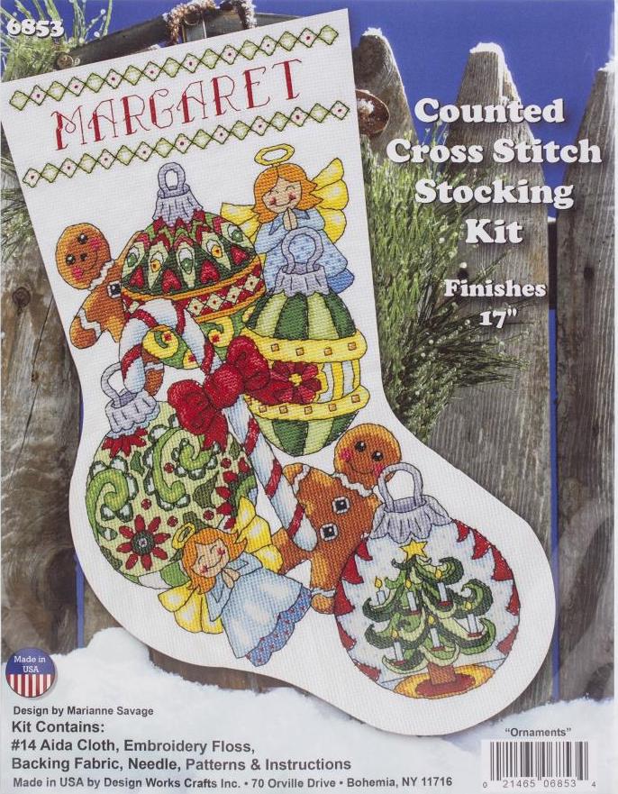 Counted Cross Stitch Kit Christmas Stocking DIY Unprinted canvas