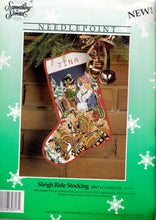 Load image into Gallery viewer, DIY Candamar Sleigh Ride Victorian Christmas Needlepoint Stocking Kit 30817