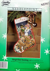 DIY Candamar Sleigh Ride Victorian Christmas Needlepoint Stocking Kit 30817