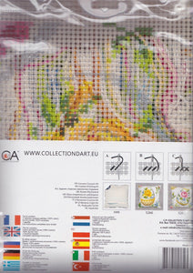 DIY Collection D'Art Easter Flowers Rose Needlepoint 16" Pillow Top Kit