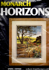 DIY Horizons Spring Fantasy Country Scene Cabin Needlepoint Wall Hanging Kit