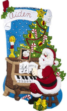 Load image into Gallery viewer, DIY Bucilla Santa at the Piano Music Holiday Christmas Felt Stocking Kit 86941E