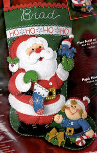 DIY Bucilla Santa & Elf Christmas Eve Decorate Holiday Felt Stocking Kit 84945