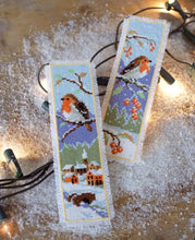 Load image into Gallery viewer, DIY Vervaco Robin Christmas Winter Reading Bookmark Counted Cross Stitch Kit