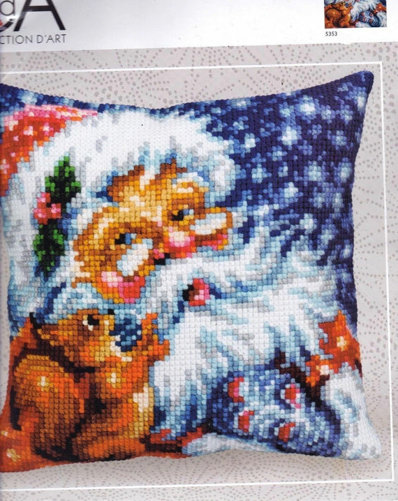 DIY Collection D'Art Santa Squirrel Cross Stitch Needlepoint 16