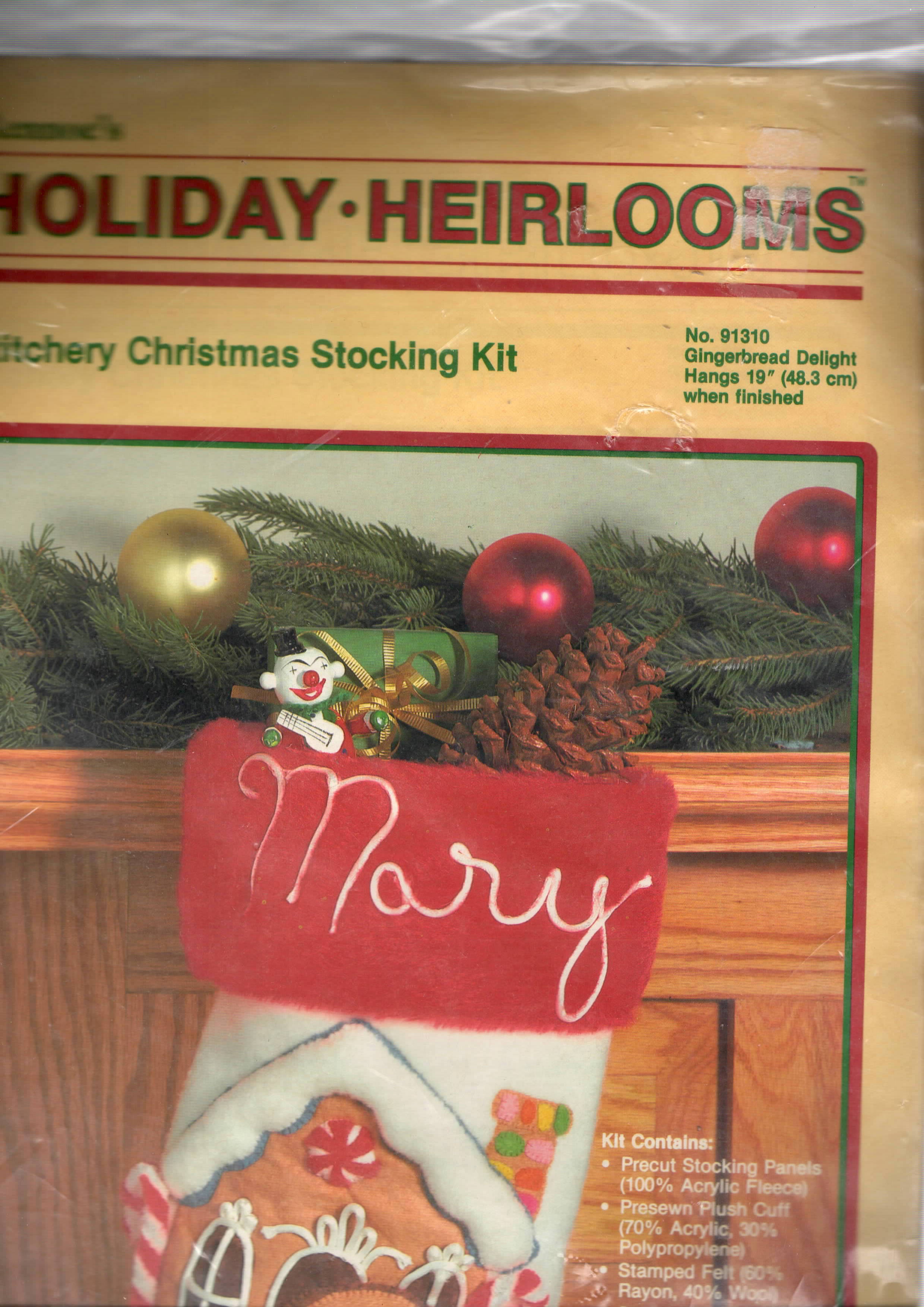 DIY Holiday Heirlooms Gingerbread Delight Christmas Felt Stocking Kit