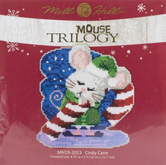 DIY Mill Hill Cindy Cane Mouse Christmas Candy Cane Cross Stitch Picture Kit