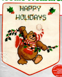 DIY Needle Treasure Winsome Bear Banner Christmas Needlepoint Kit 06870