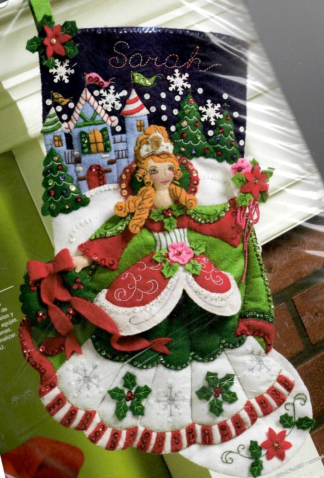 DIY Bucilla Princess Frozen Castle Snowy Christmas Eve Felt Stocking Kit 86140