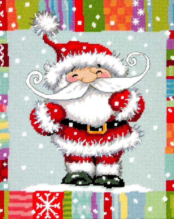 DIY Dimensions Patterned Santa Christmas Needlepoint Pillow Wall Hanging 09157