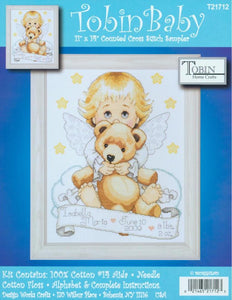 DIY Tobin Angel with Bear Baby Birth Record Gift Counted Cross Stitch Kit 21712