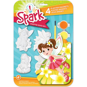 DIY Spark Fairy Flowers Kids Plaster Magnets Painting Kit School Craft Project