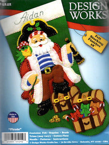 DIY Design Works Pirate Nautical Treasure Christmas Felt Stocking Kit 5242