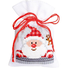 DIY Vervaco Christmas Buddies Santa Owl Deer Gift Bag Counted Cross Stitch Kit