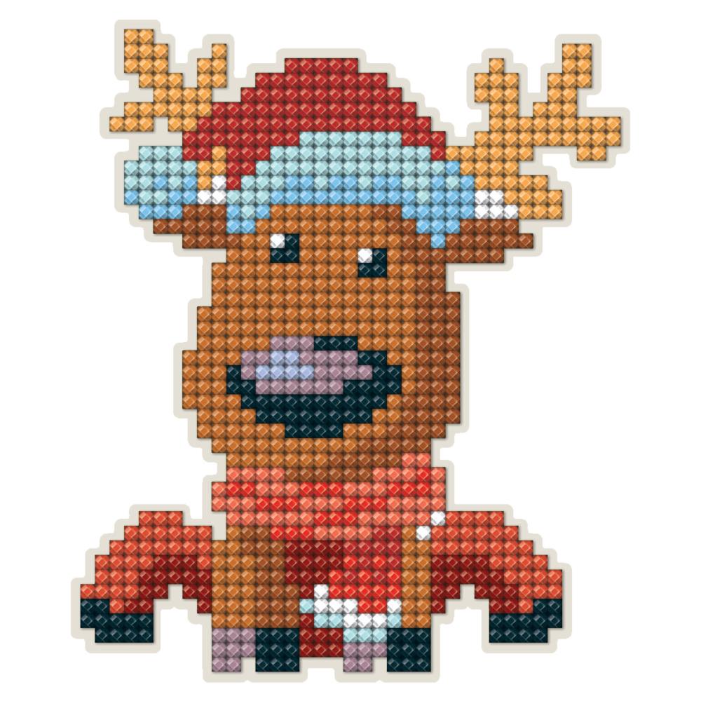 DIY Collection D'Art Reindeer Holiday Kids Beginner Diamond Facet Art Magnet Kit