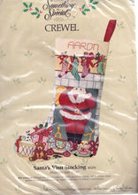 Load image into Gallery viewer, DIY Candamar Santas Visit Fireplace Toys Christmas Crewel Stocking Kit 40209