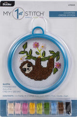 DIY Bucilla Sloth Jungle Animal Kids Beginner Counted Cross Stitch Kit Craft