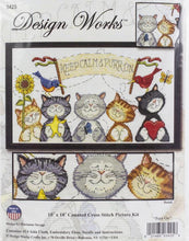 Load image into Gallery viewer, DIY Design Works Purr On Cats Kittens Keep Calm Counted Cross Stitch Kit 3425
