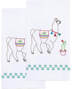 DIY Jack Dempsey Llamas Cactus Stamped Cross Stitch Guest Hand Towel Kit 320792