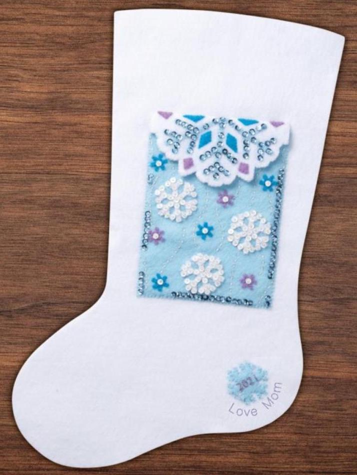 Bucilla Felt Applique Stocking Kit - Snowflake Santa