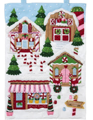 DIY Bucilla Gingerbread Lane Christmas Village Felt Hanging Craft Kit 89270E