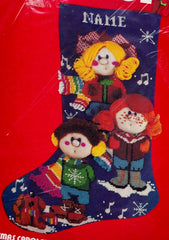 DIY Dimensions Christmas Carolers Children Kids Needlepoint Stocking Kit 9005