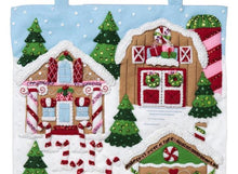 Load image into Gallery viewer, DIY Bucilla Gingerbread Lane Christmas Village Felt Hanging Craft Kit 89270E