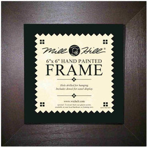 Mill Hill 6 x 6 Hand Painted Wooden Frame Chocolate