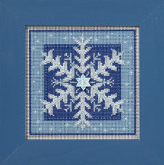 Mill Hill Beaded  counted cross stitch kit. The design features a snowflake with blue background