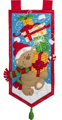 DIY Bucilla Bearing Gifts Bear Christmas Holiday Felt Wall Hanging Kit 86968E