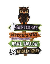 Load image into Gallery viewer, DIY Bucilla Halloween Street Sign Owl Ghost Witch Felt Wall Craft Kit 89384E