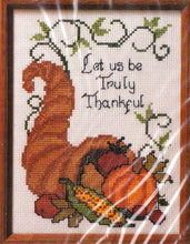 Load image into Gallery viewer, DIY Creative Circle Horn of Plenty Thanksgiving Counted Cross Stitch Kit