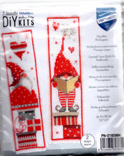 Load image into Gallery viewer, DIY Vervaco Gnomes Christmas Elves Holiday Bookmark Counted Cross Stitch Kit