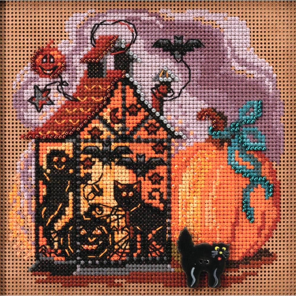 DIY Mill Hill Haunted Lantern Halloween Button Bead Cross Stitch Picture Kit