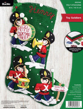 Load image into Gallery viewer, DIY Bucilla Toy Soldiers Marching Band Drum Christmas Felt Stocking Kit 89306E