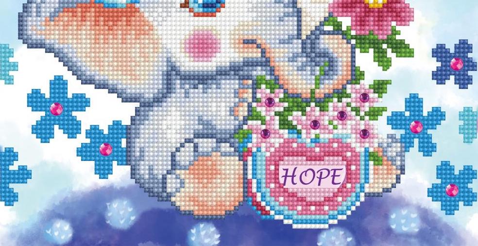 DIY Diamond Dotz Hope Elephant Religious Facet Art Bead Wall Hanging Picture Kit