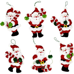 DIY Bucilla Candy Cane Santas Christmas Holiday Felt Tree Ornament Kit 86919E