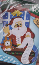 Load image into Gallery viewer, DIY Santa&#39;s List Kitten Cat Christmas Holiday Felt Stocking Kit Design Works