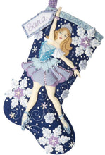 Load image into Gallery viewer, DIY Bucilla Snowflake Ballerina Ballet Dancer Christmas Felt Stocking Kit 89324E